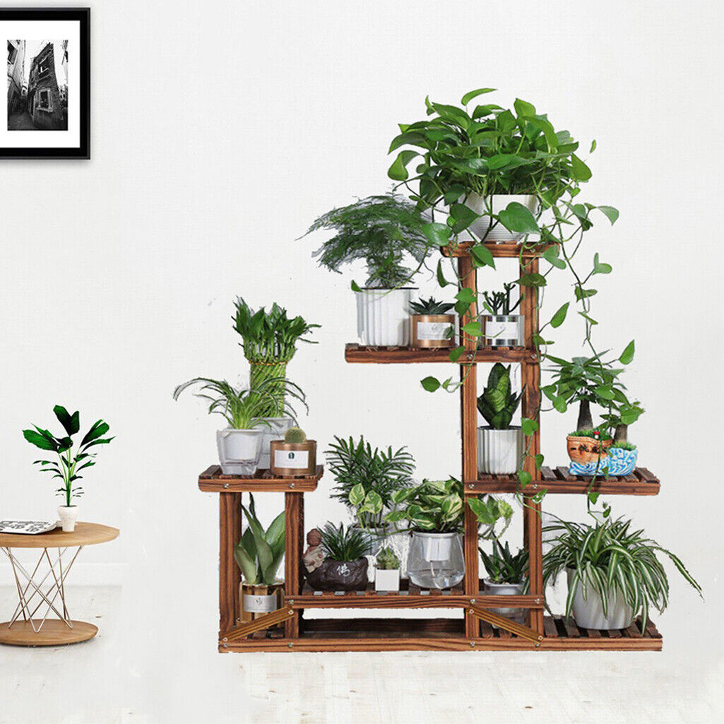 5-Tier Wooden Plant Stand – Brown