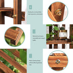 5-Tier Wooden Plant Stand – Brown