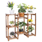 8-Tier Wooden Plant Stand – Natural Pine