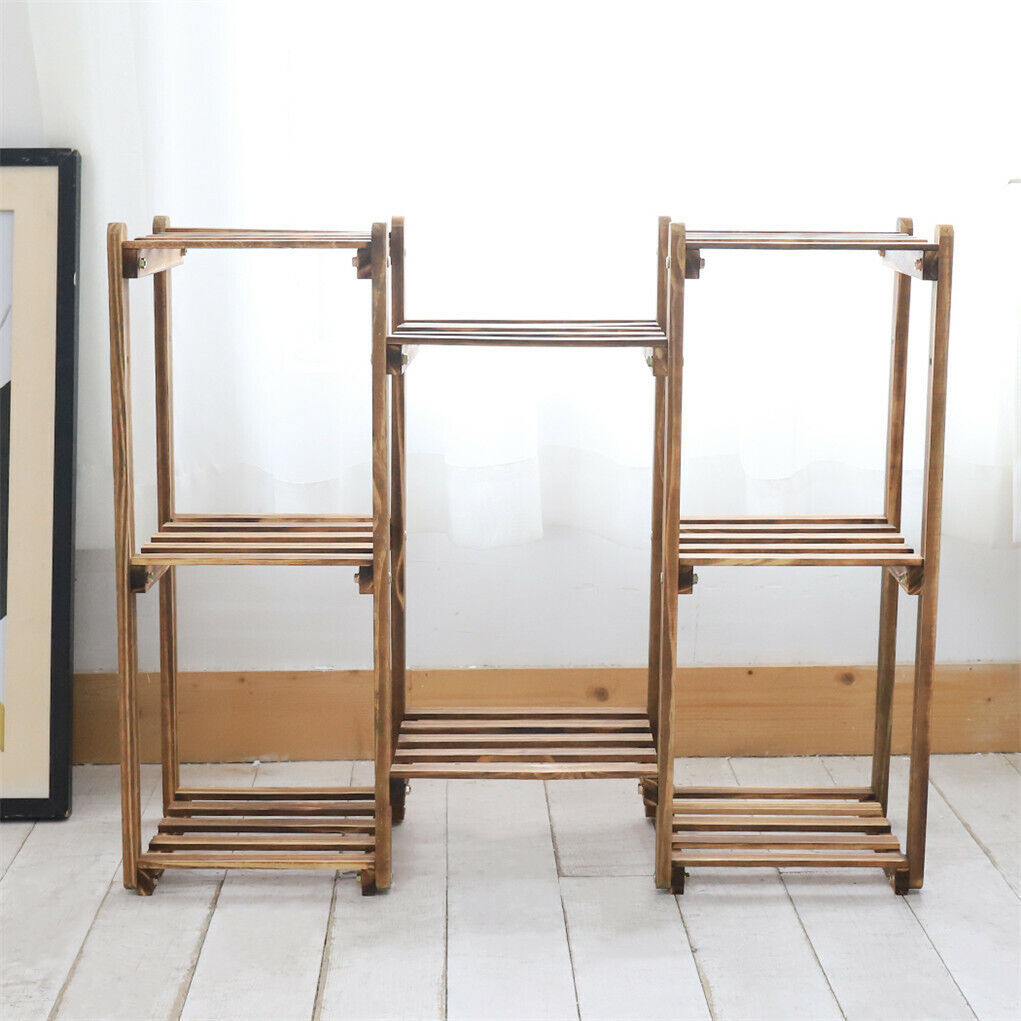 8-Tier Wooden Plant Stand – Natural Pine