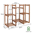 8-Tier Wooden Plant Stand – Natural Pine