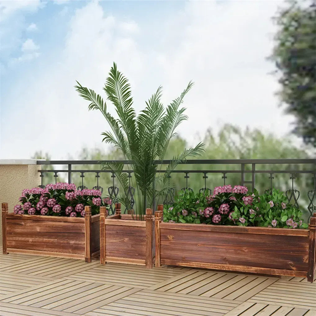 Small Raised Wooden Planter Box on Legs, 30 x 30 cm