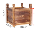 Small Raised Wooden Planter Box on Legs, 30 x 30 cm