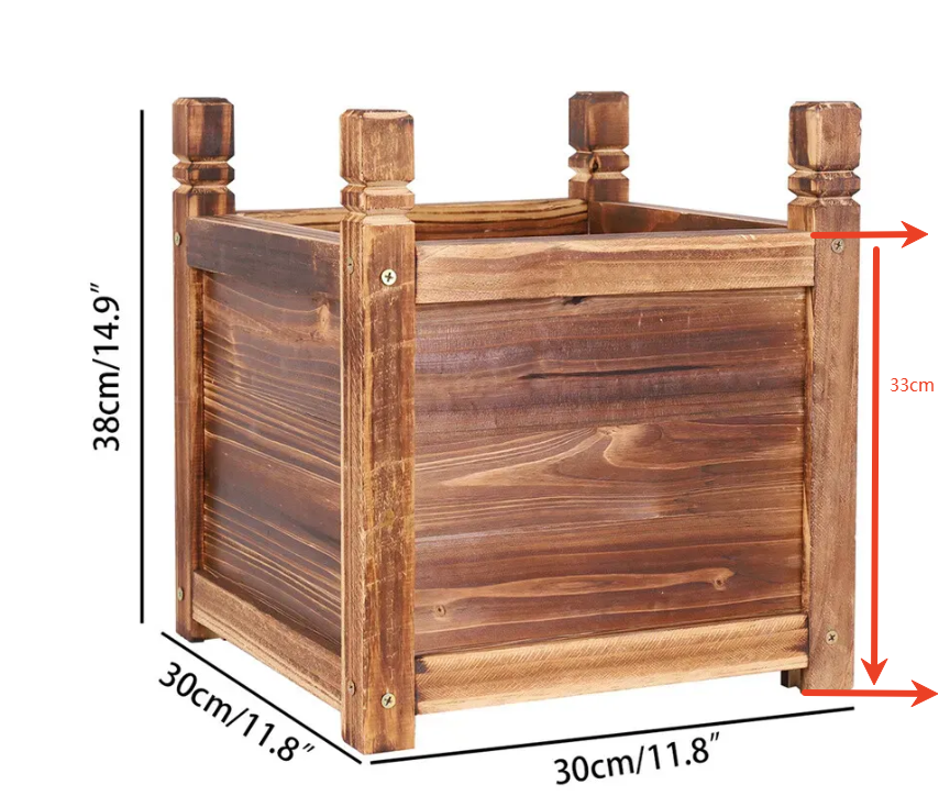 Small Raised Wooden Planter Box on Legs, 30 x 30 cm