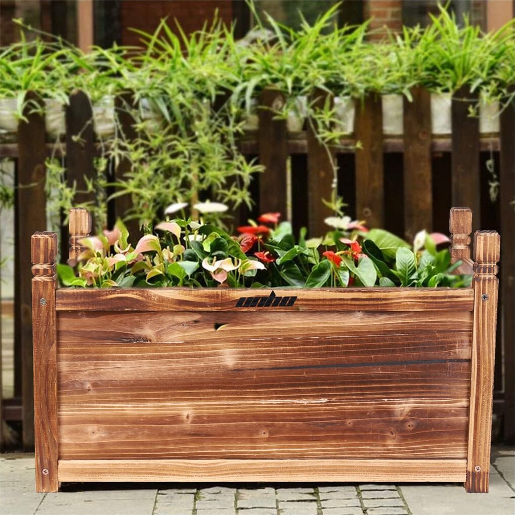 Raised Wooden Planter Box on Legs, 60 x 30 x 33 cm