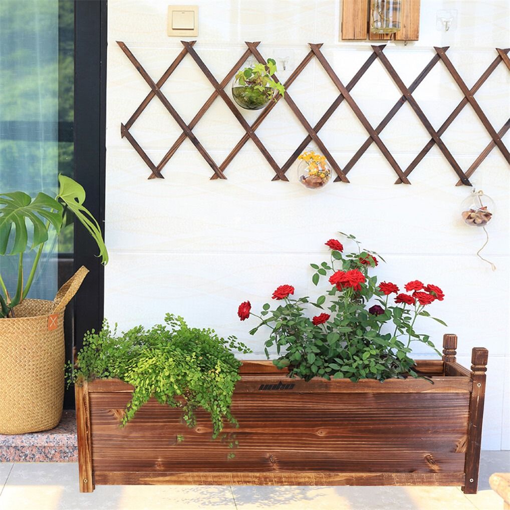 Raised Wooden Planter Box on Legs, 60 x 30 x 33 cm