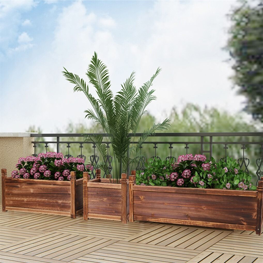 Large Wooden Raised Garden Bed on Legs, 90 x 30 x 33 cm – Pine