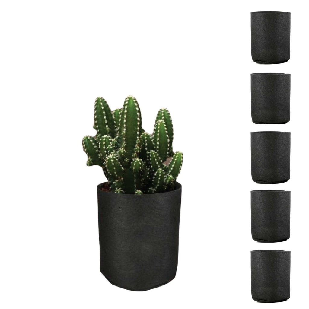 Fabric Grow Bags, 6 Pack – Black Felt Plant Pots