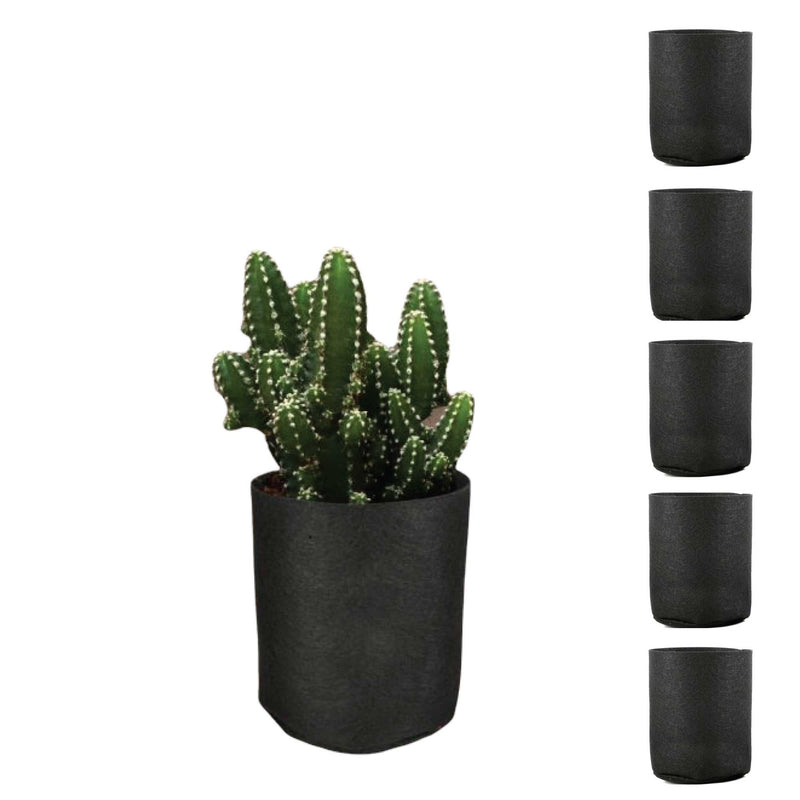 Fabric Grow Bags, 6 Pack – Black Felt Plant Pots