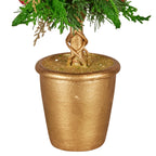 Pre-Decorated Christmas Topiary Tree, 36 cm Gold Pot – Christabelle