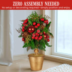 Pre-Decorated Christmas Topiary Tree, 36 cm Gold Pot – Christabelle