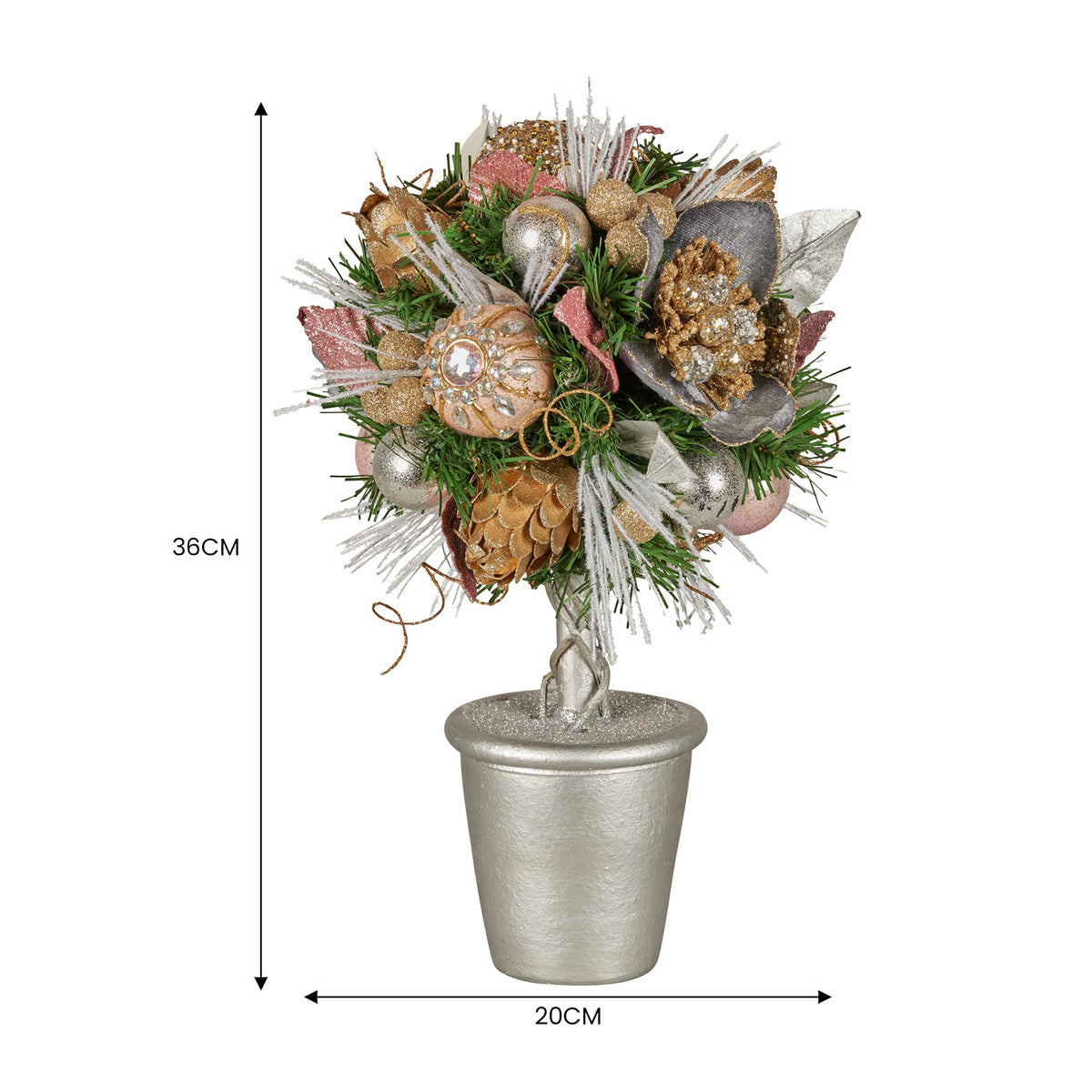 Jewelled Christmas Topiary Tree, 36 cm Tabletop – Christabelle