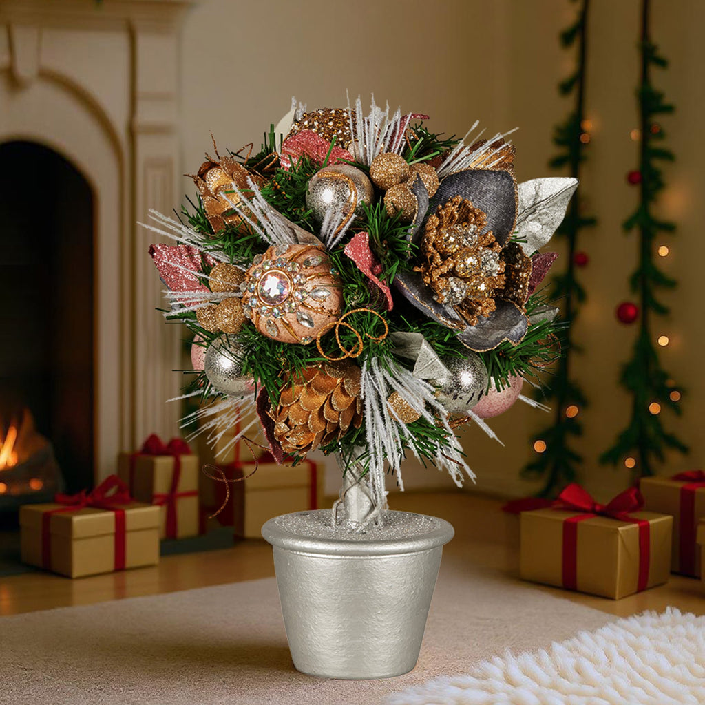 Jewelled Christmas Topiary Tree, 36 cm Tabletop – Christabelle