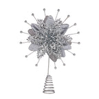 Silver Sparkle Poinsettia Christmas Tree Topper – Christabelle
