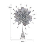 Silver Sparkle Poinsettia Christmas Tree Topper – Christabelle