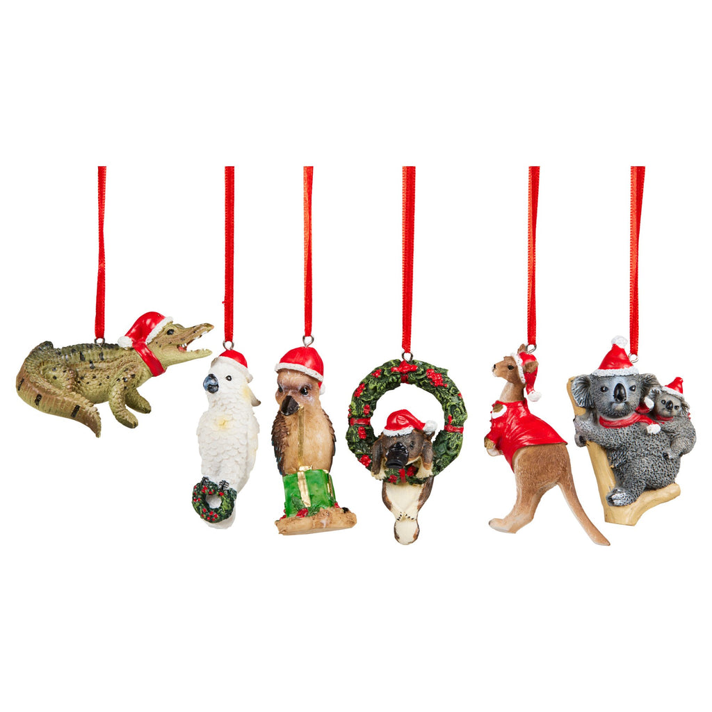 Aussie Animals Christmas Tree Decorations, Box of 6 – Christabelle
