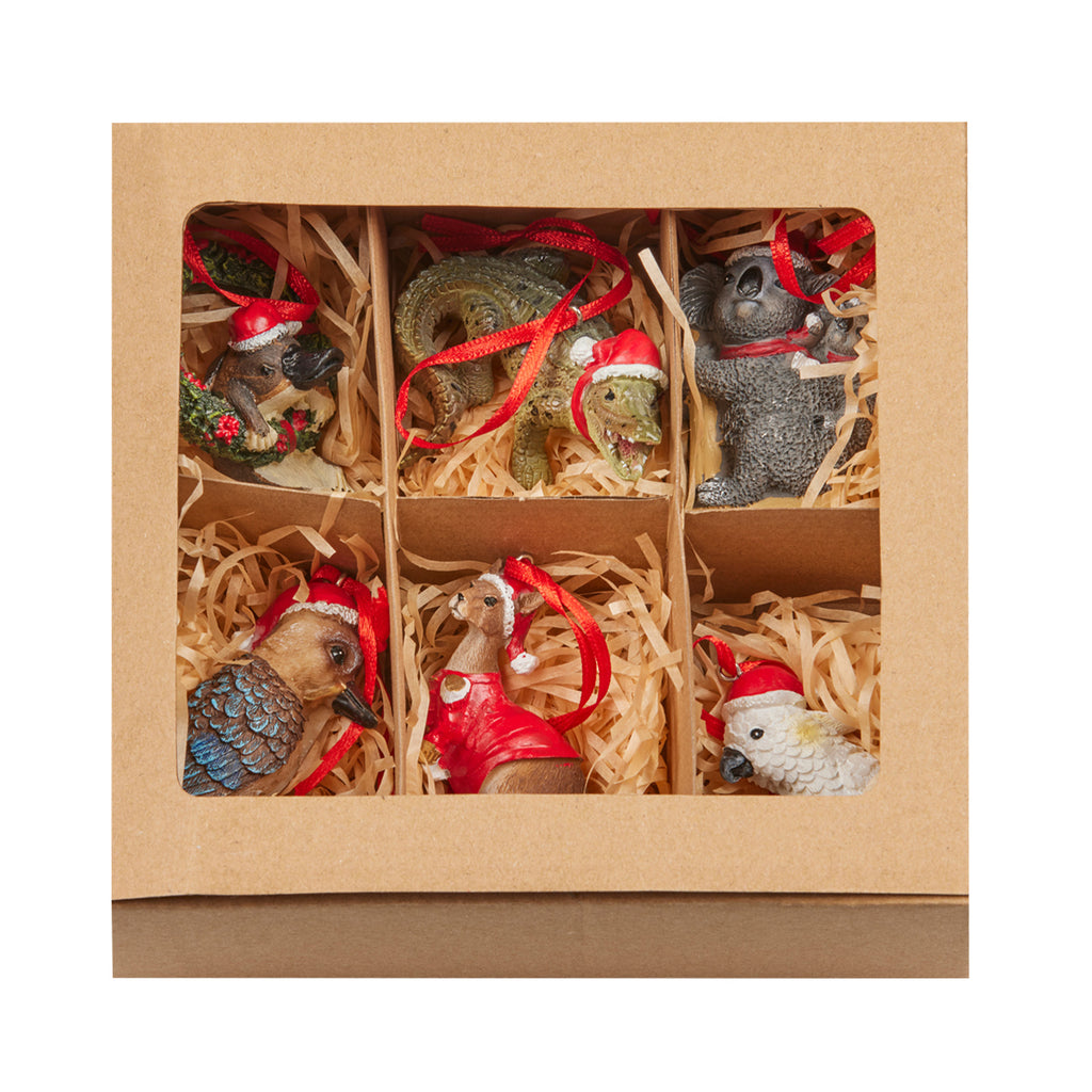 Aussie Animals Christmas Tree Decorations, Box of 6 – Christabelle