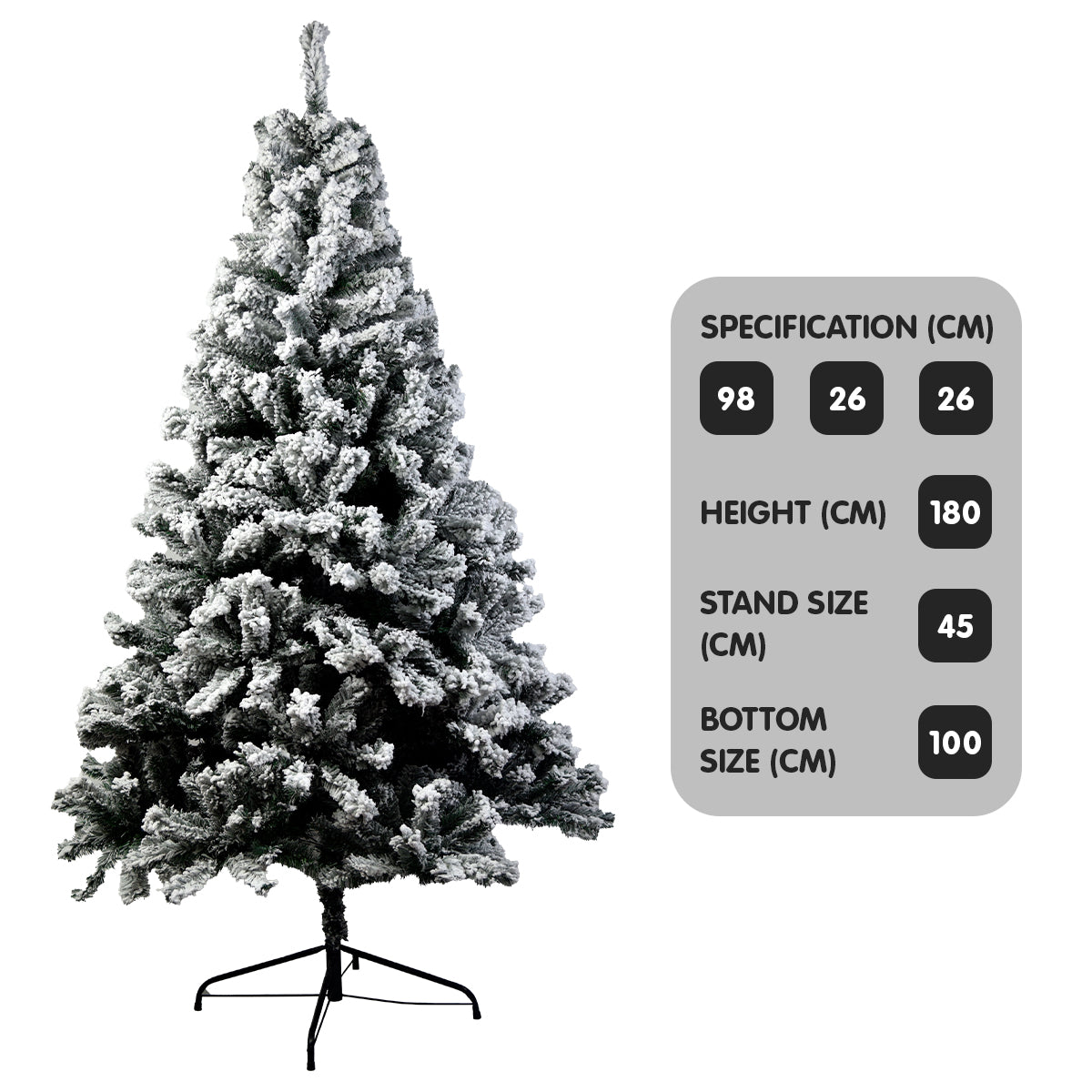 Snow-Tipped Artificial Christmas Tree, 1.8 m with 850 Tips – Christabelle