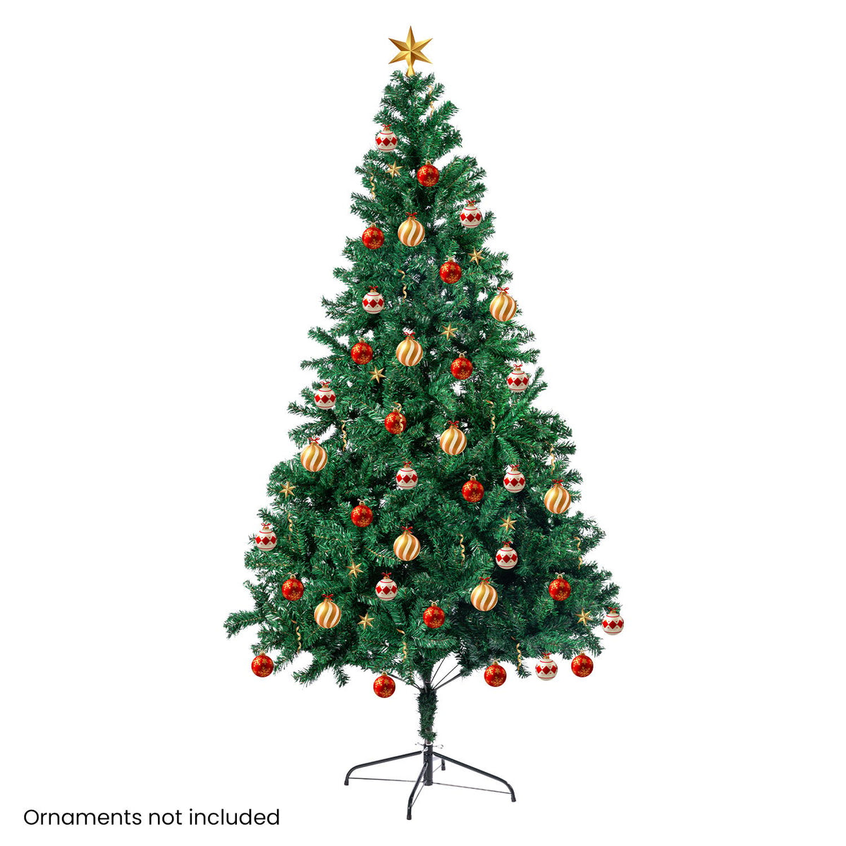 Green Artificial Christmas Tree, 2.1 m with 1200 Tips – Christabelle