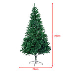 Green Artificial Christmas Tree, 1.2 m with 300 Tips & Metal Stand – Christabelle