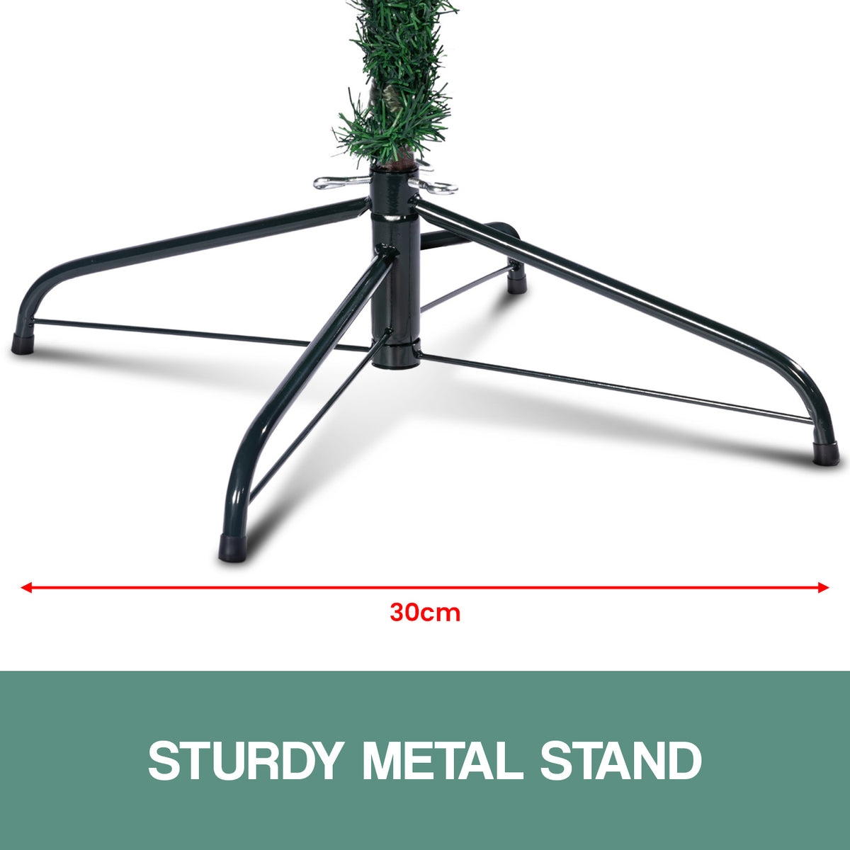 Green Artificial Christmas Tree, 1.2 m with 300 Tips & Metal Stand – Christabelle