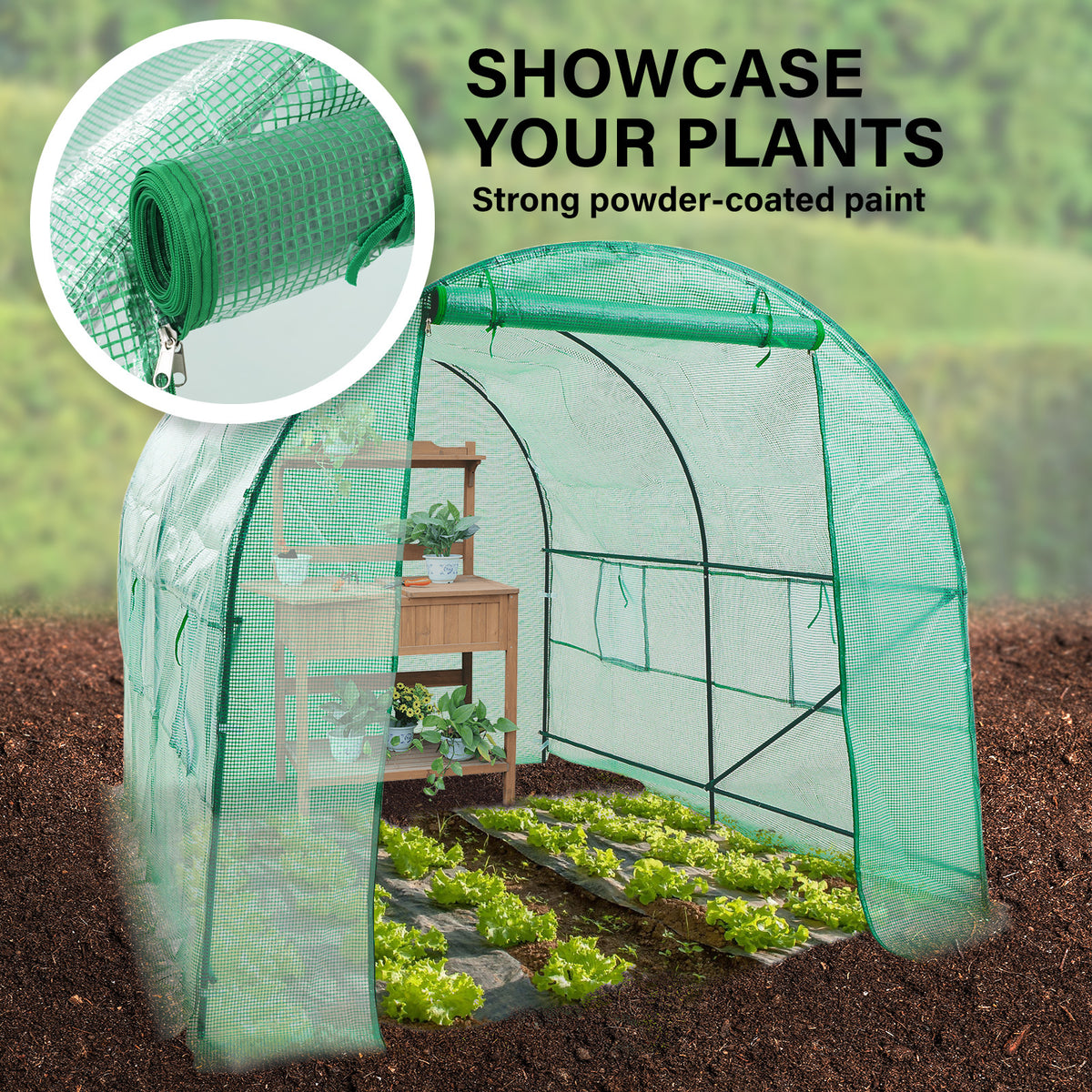 Replacement Dome Greenhouse Cover 300 x 200 x 200 cm – Green