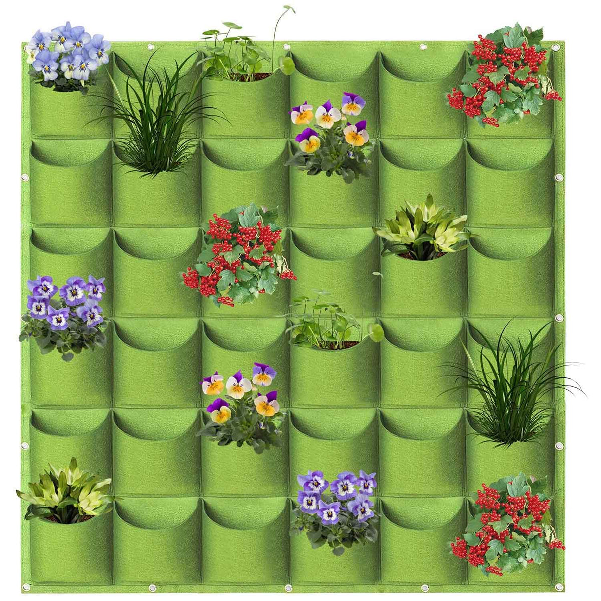 36-Pocket Vertical Wall Planter Bag – Green