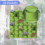 36-Pocket Vertical Wall Planter Bag – Green