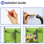 36-Pocket Vertical Wall Planter Bag – Green
