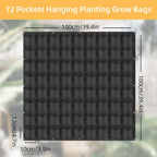 72-Pocket Vertical Wall Planter Bag – Black