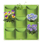9-Pocket Vertical Wall Planter Bag – Green