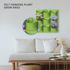 9-Pocket Vertical Wall Planter Bag – Green