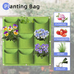 9-Pocket Vertical Wall Planter Bag – Green