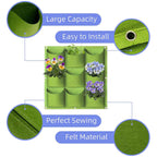 9-Pocket Vertical Wall Planter Bag – Green