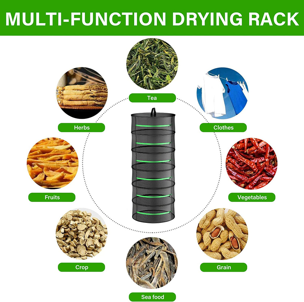 6-Tier Hanging Herb Drying Rack, 60 cm Mesh