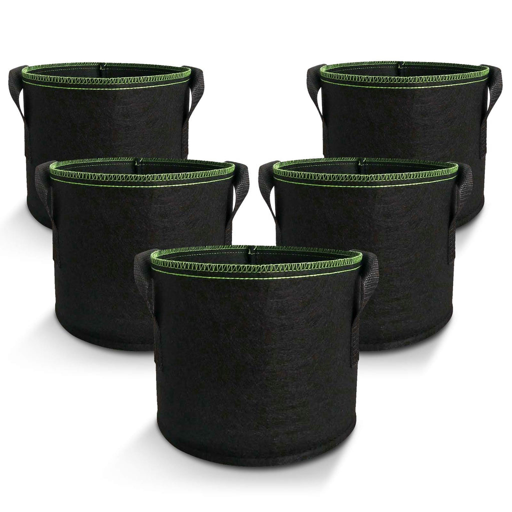 Fabric Grow Bags with Handles, 35 x 30 cm, 5 Pack