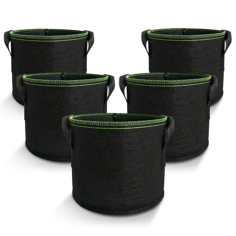 Fabric Grow Bags with Handles, 35 x 30 cm, 5 Pack