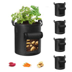 7 Gallon Potato Grow Bags with Handles, 5 Pack – Black
