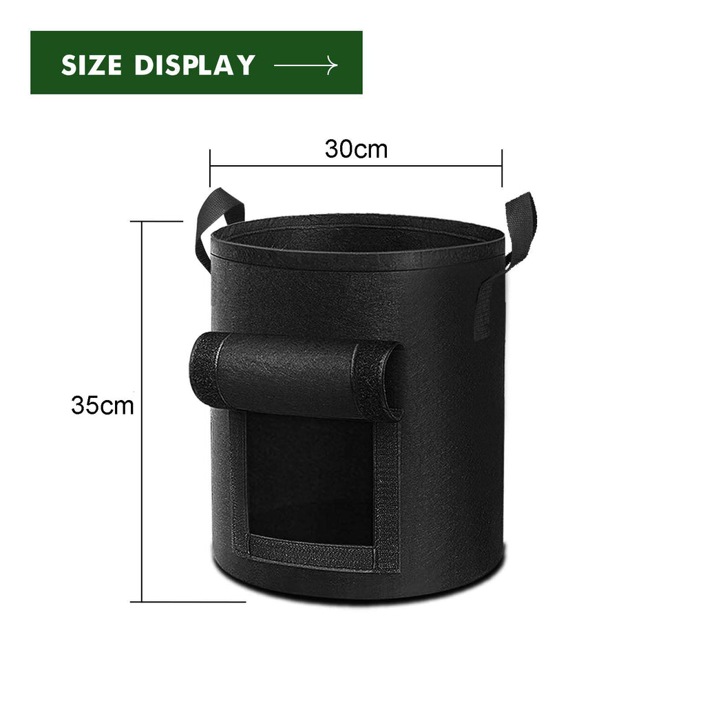 7 Gallon Potato Grow Bags with Handles, 5 Pack – Black
