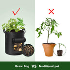 7 Gallon Potato Grow Bags with Handles, 5 Pack – Black