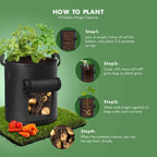 7 Gallon Potato Grow Bags with Handles, 5 Pack – Black