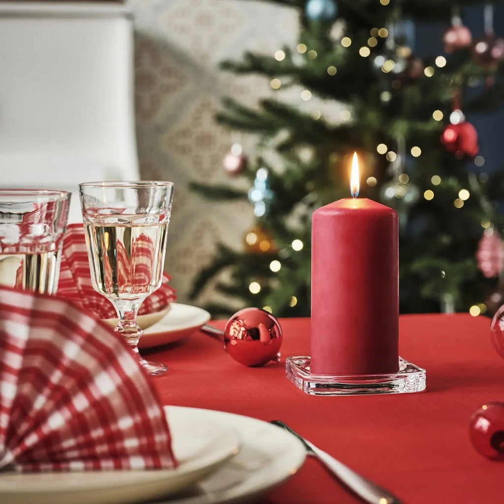 Red Wax Pillar Advent Candles, 6-15 cm – Pack of 4