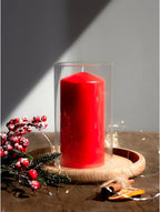 Red Wax Pillar Advent Candles, 6-15 cm – Pack of 4