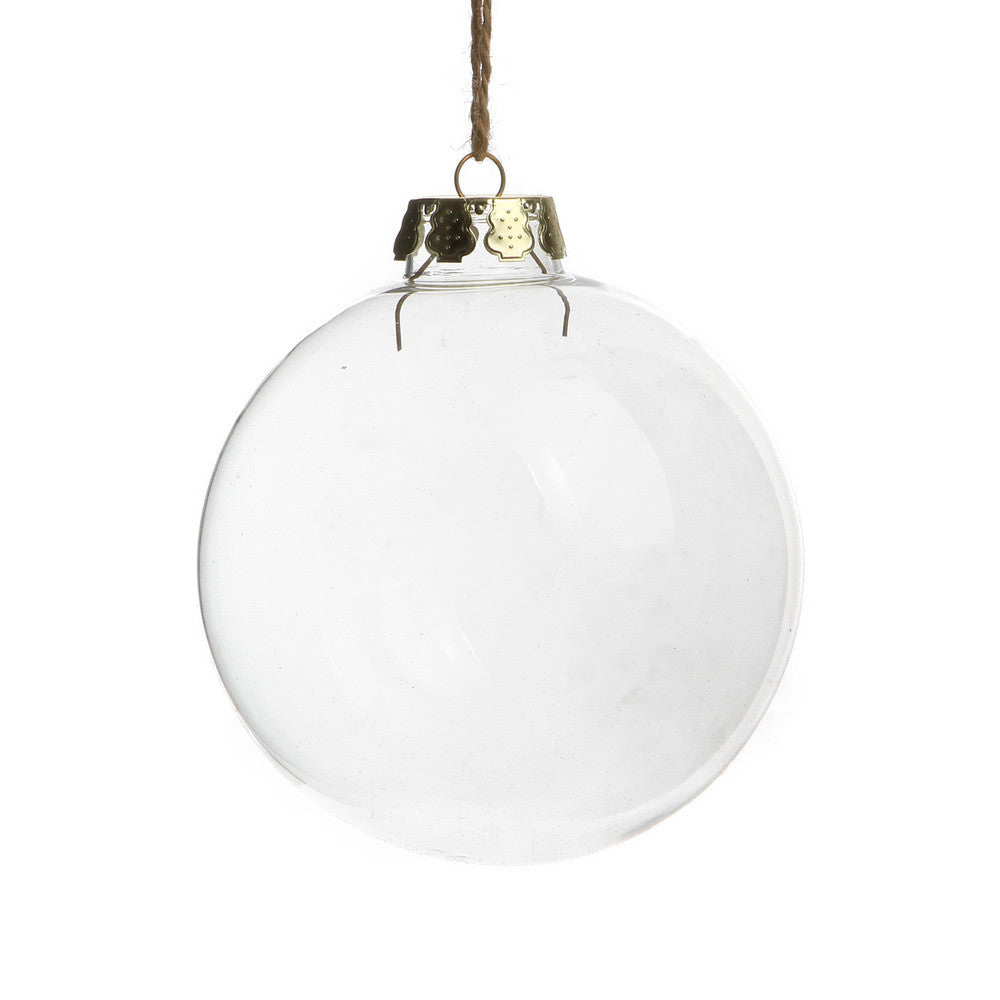 Clear Glass Christmas Baubles, 6 cm with Silver Cap – Pack of 50