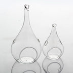 Hanging Glass Teardrop Tealight Holders, 12 cm – Pack of 4