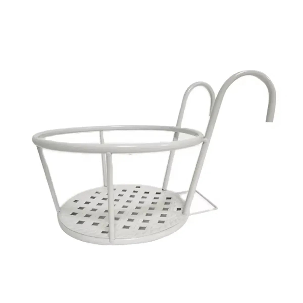 Iron Railing Pot Holder, 22 cm – White