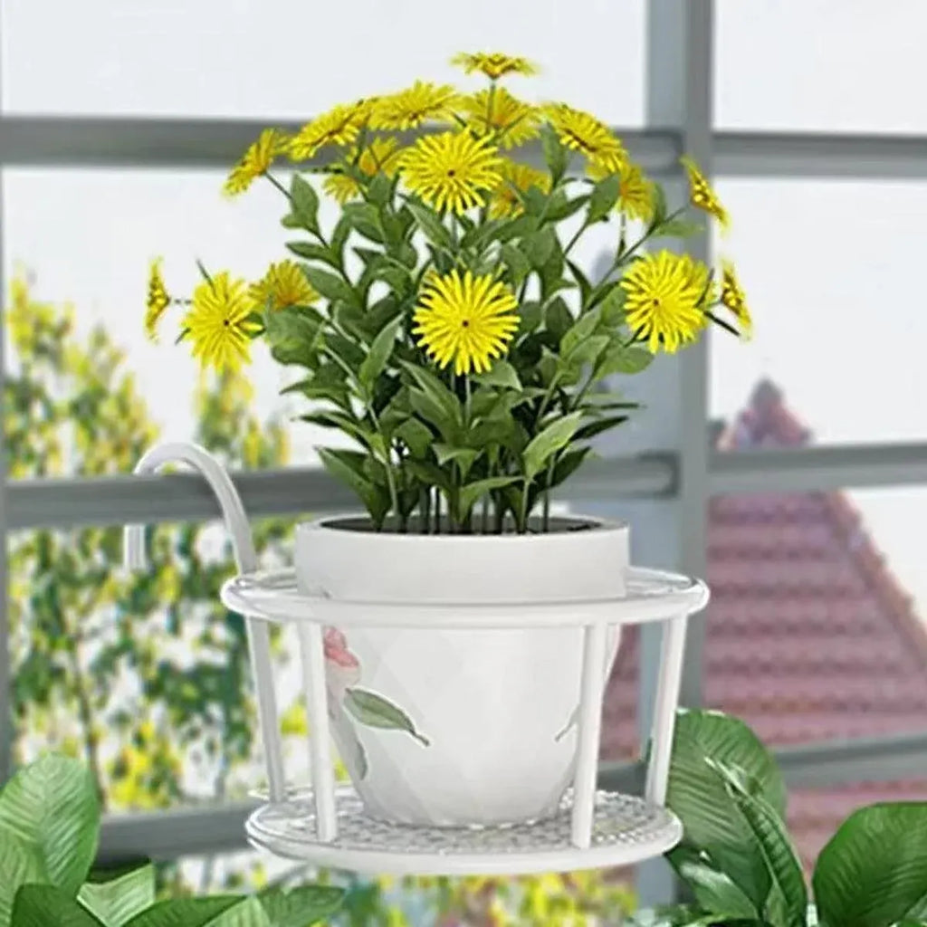 Iron Railing Pot Holder, 22 cm – White