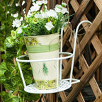 Iron Railing Pot Holder, 22 cm – White