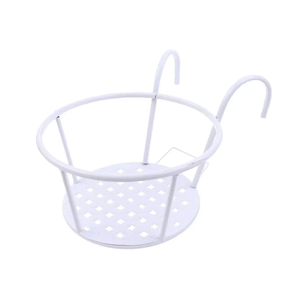 Iron Railing Pot Holder, 22 cm – White