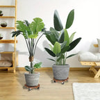 Wooden Plant Caddy with Lockable Wheels 30 cm